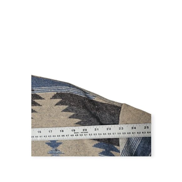 La Miel Southwestern Aztec Blanket Shacket Size S Beige & Blue NWT Boho Style - Picture 4 of 7